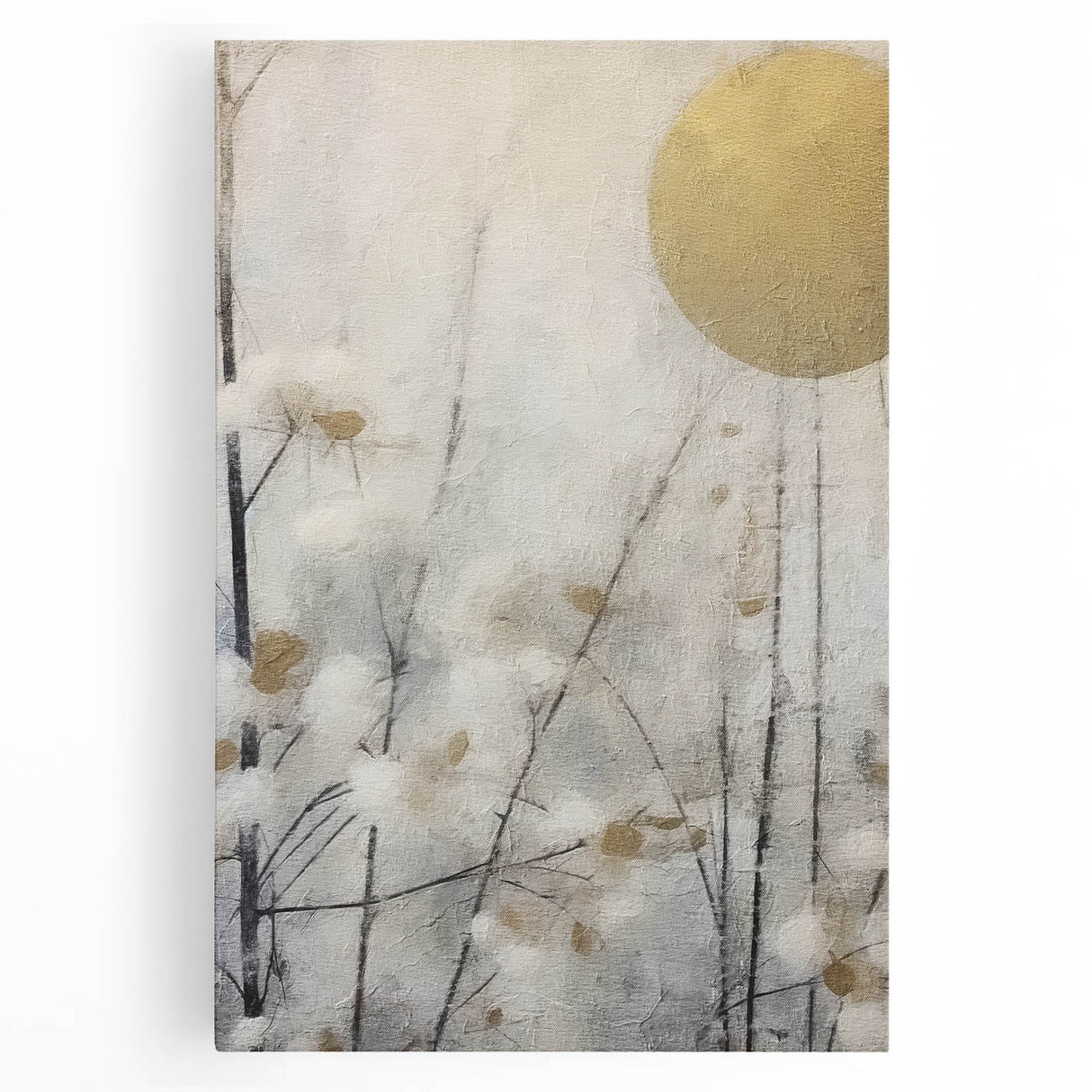 Abstract floral wall art on stretched canvas showcasing vibrant colors and intricate designs, perfect for contemporary home decor. Ideal for enhancing living spaces.