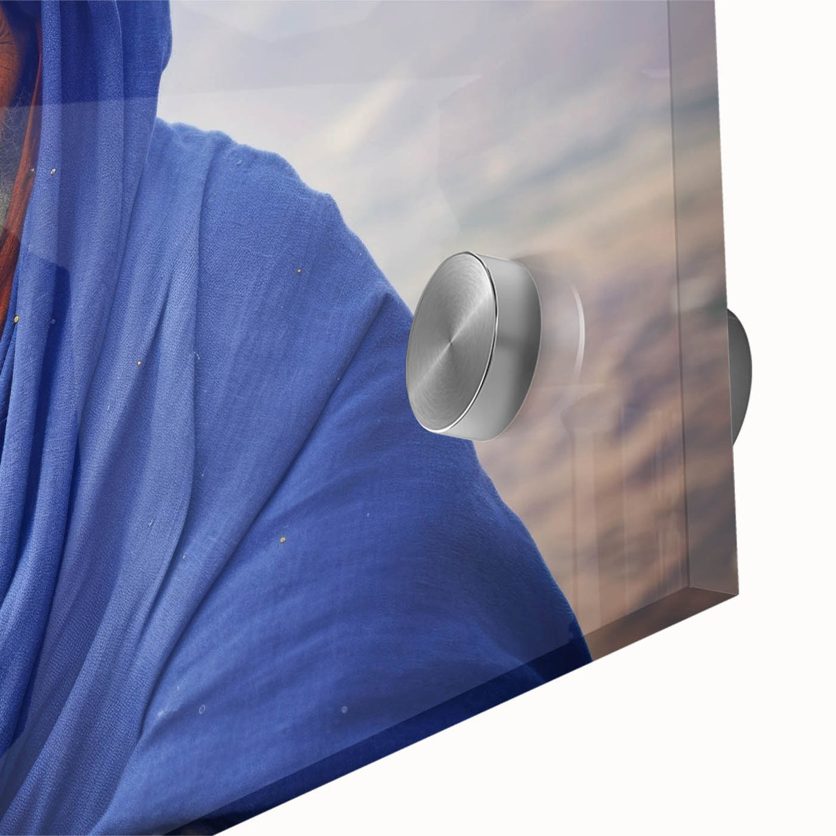 Large abstract wall art of African scenery in Mali, rendered in mid-century modernist style on acrylic glass.