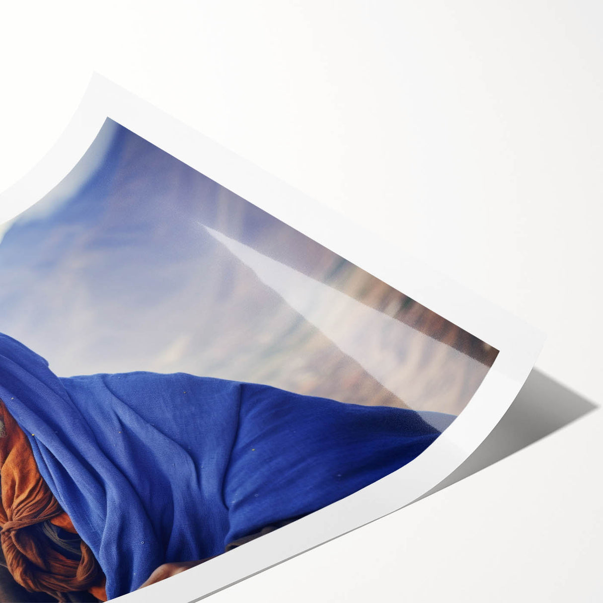 Extra large rolled print featuring line art flowers in muted earth tones, ideal for large living room wall art.