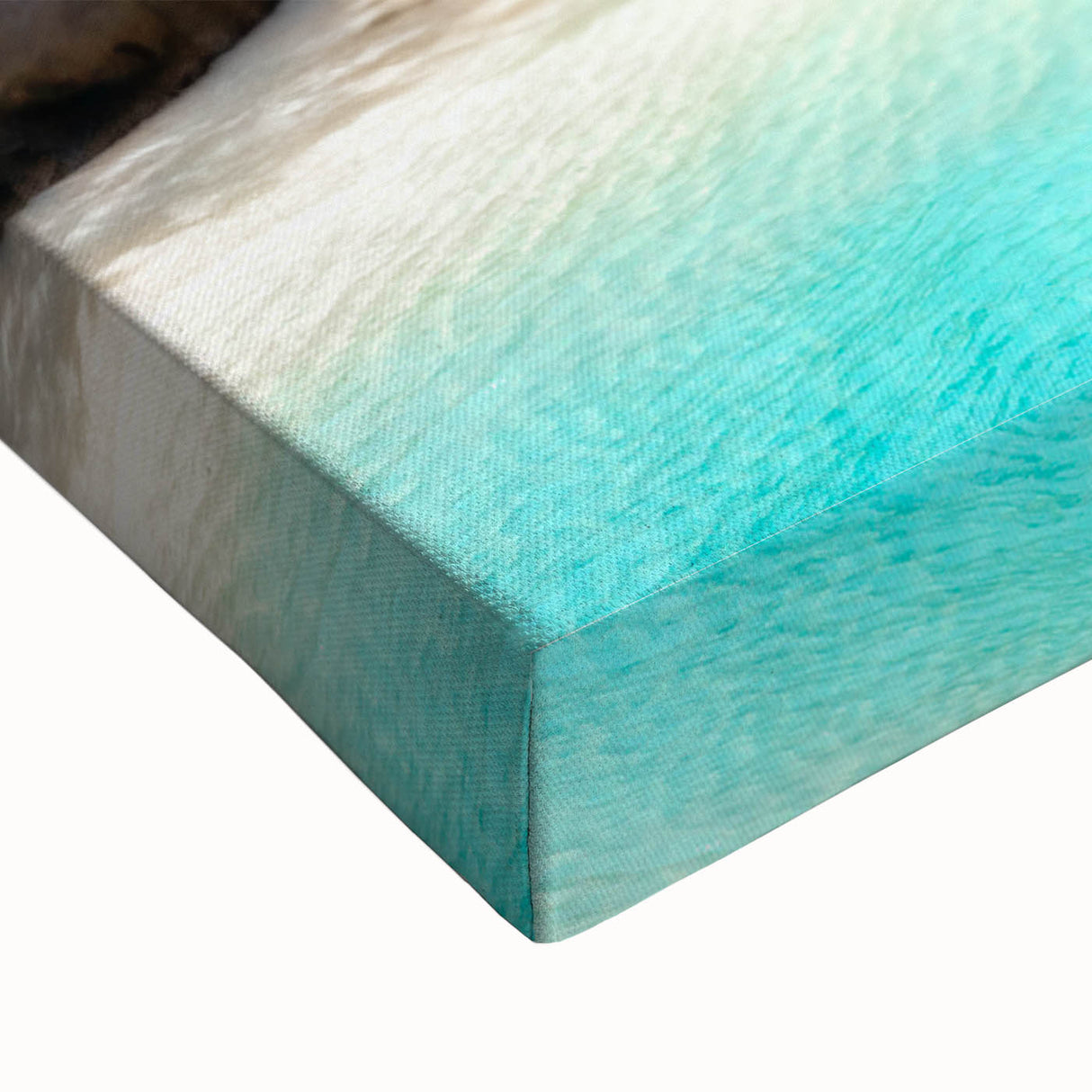 Large art of a Seychelles landscape in black and white on stretched canvas, ideal for bedroom wall decor.