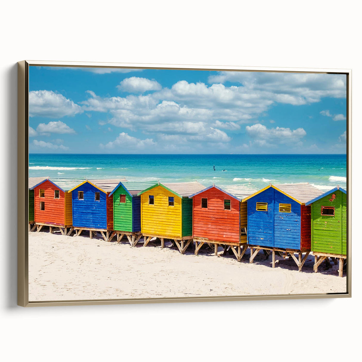 Framed canvas of a vintage-style South African landscape in muted gold and black tones, ideal for bedroom wall decor.