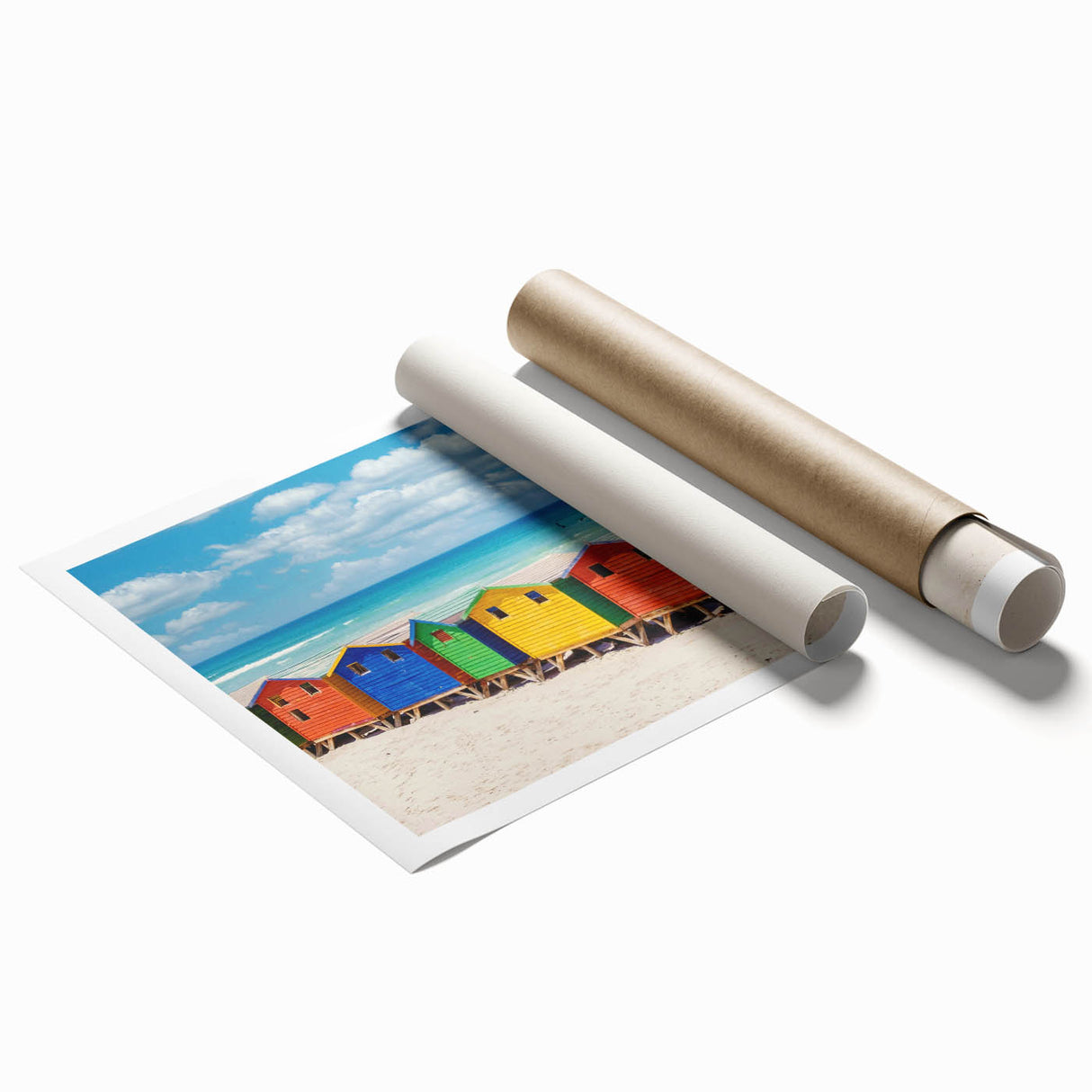 Extra large rolled print depicting a serene African landscape with vibrant green and earthy tones.