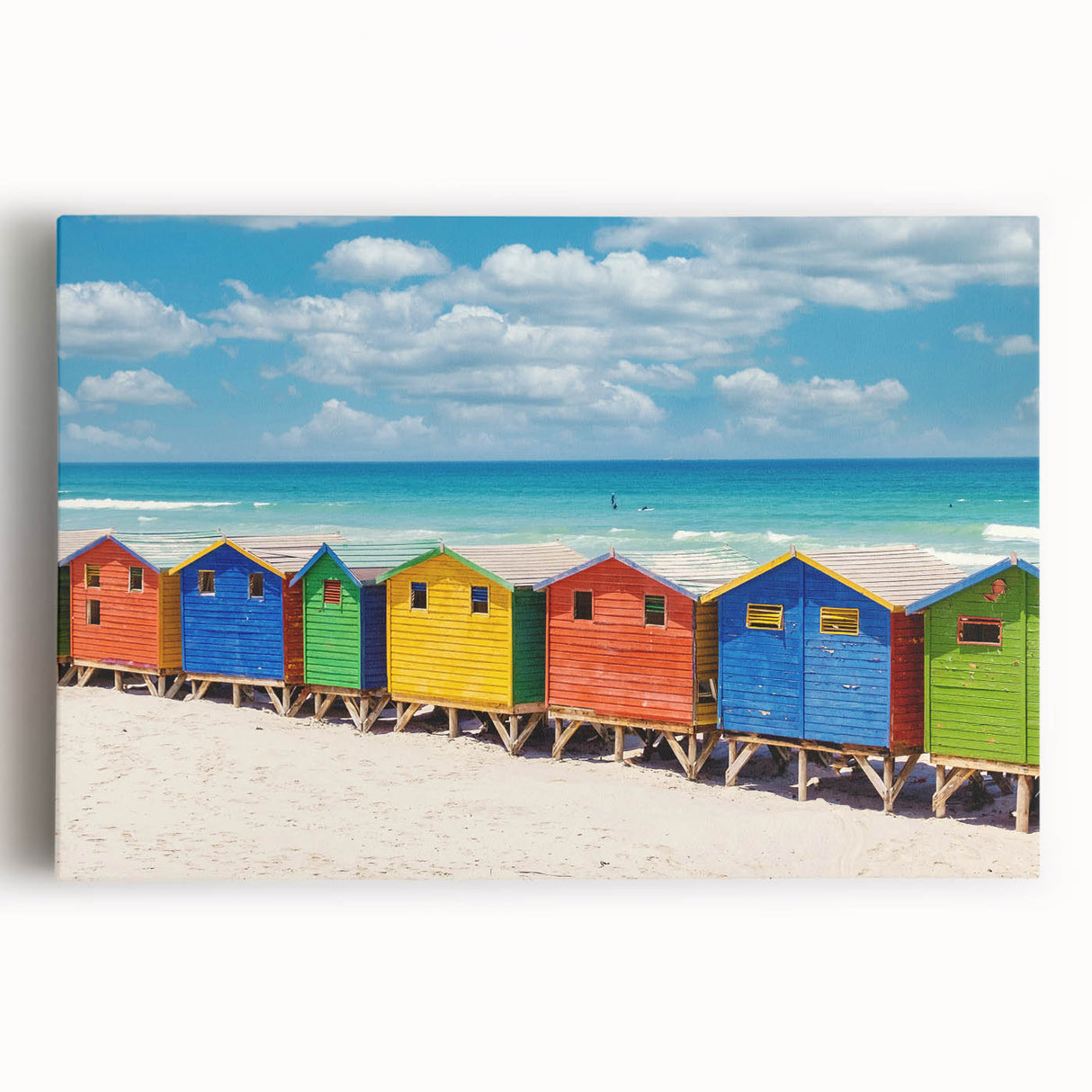 Large black and white acrylic print of an African savannah scene, ideal for kitchen wall art or bedroom decor.