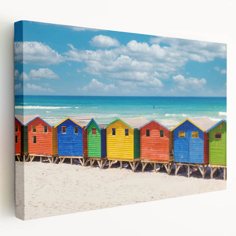 Large wall art on stretched canvas featuring a vibrant African savannah scene, ideal for kitchen wall art.