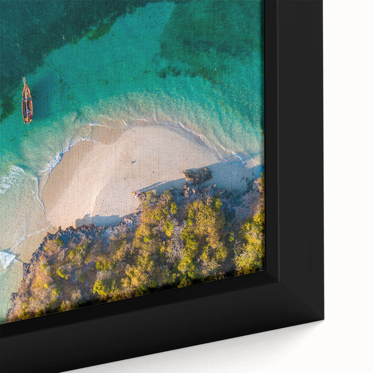 Extra large framed canvas featuring a textured, colorful African scenery, ideal for living room decor.