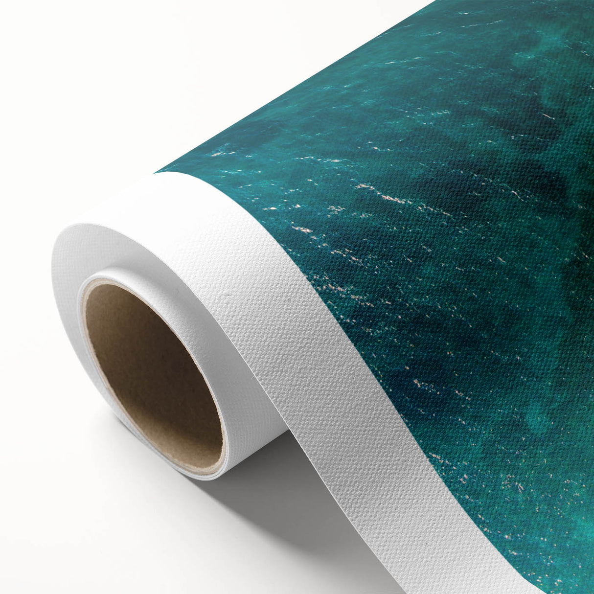 Art deco poster of Tanzania scenery on rolled canvas, featuring muted earth tones, ideal for nursery wall art.