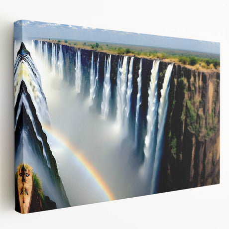 Large canvas print of an African landscape with earthy tones and vibrant sunset, ideal for kitchen wall art.