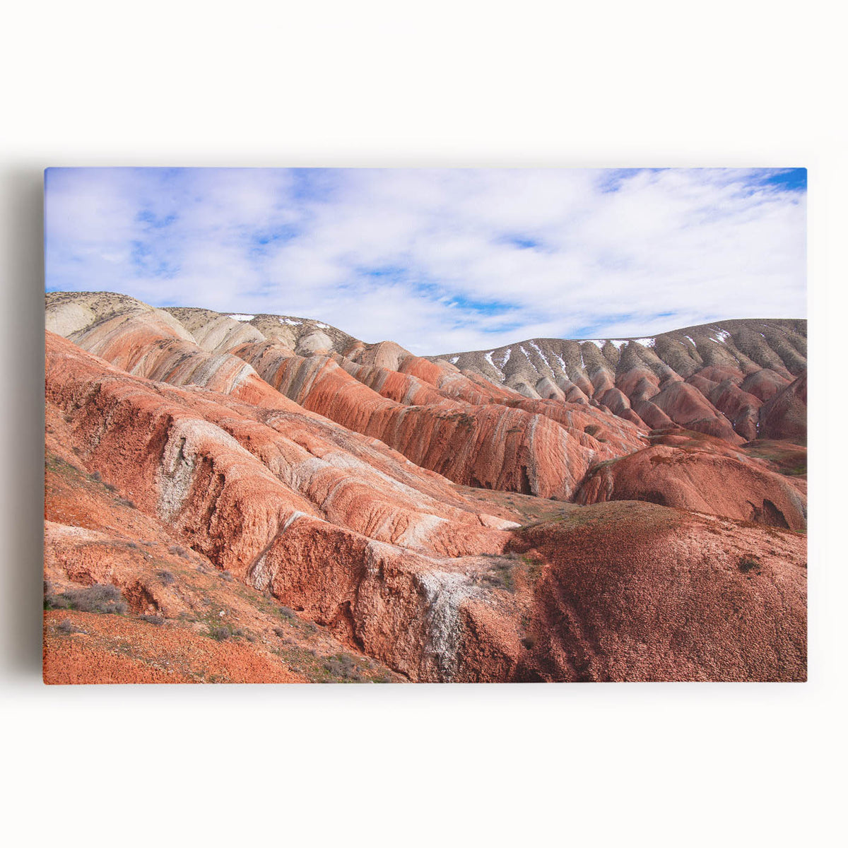 Black and white photograph of Asian scenery on a large stretched canvas, ideal for kitchen wall art.