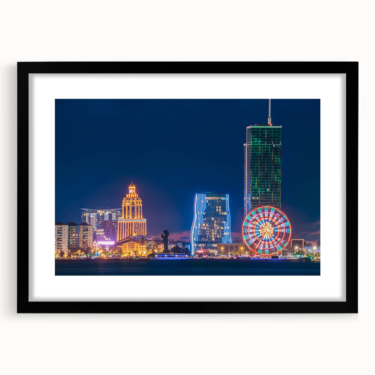 Extra large abstract art print featuring a colorful, textured scenery of Asia in Georgia.