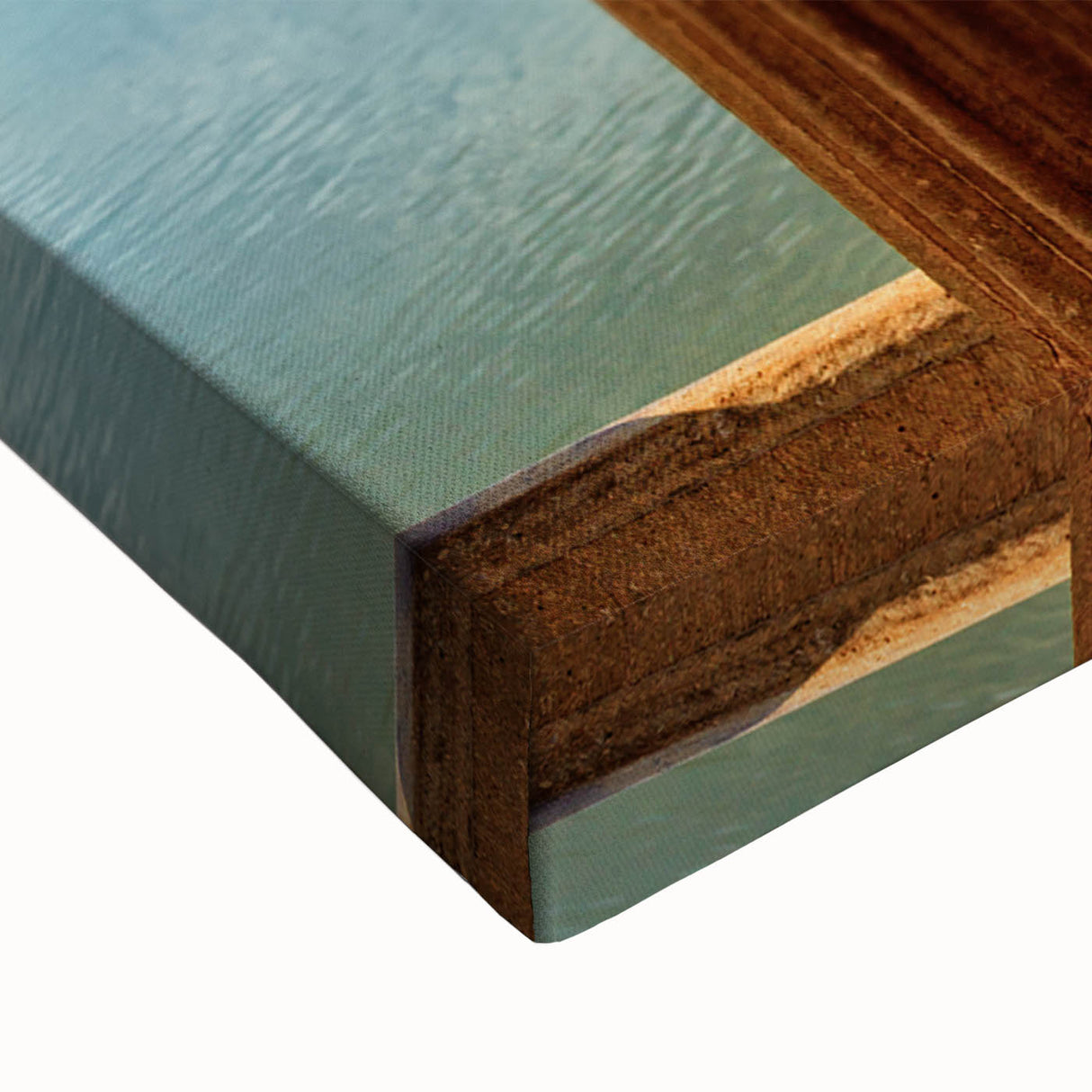 Black and white stretched canvas featuring a serene Indian landscape, perfect for bedroom wall art.