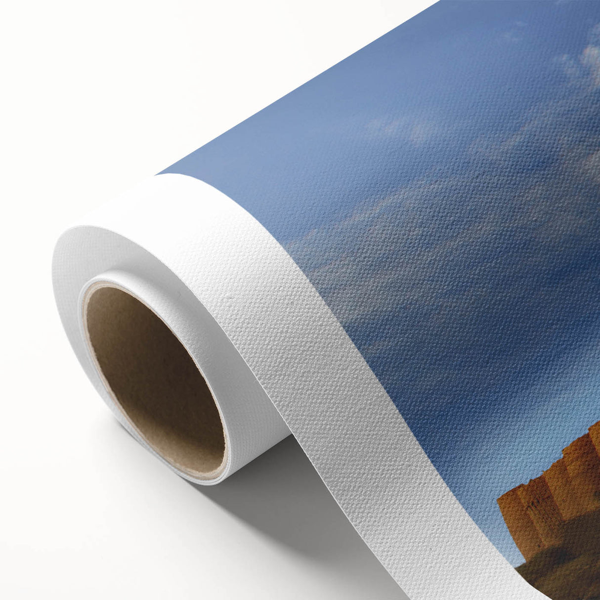 Art Deco style poster depicting a serene Pakistani landscape on rolled canvas.