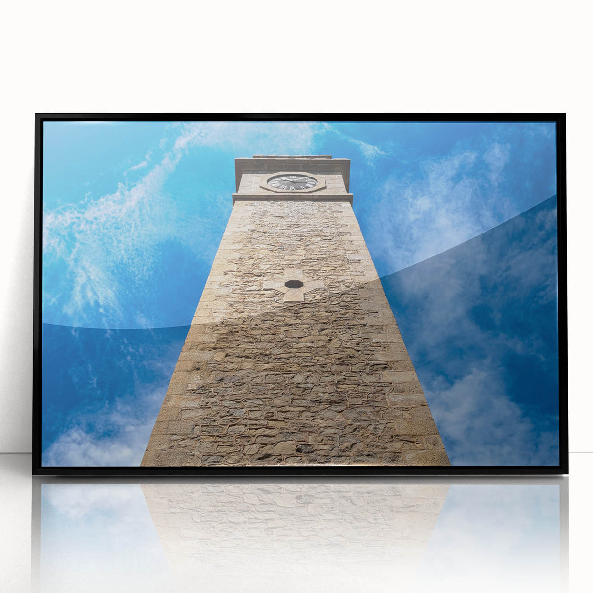 Large abstract wall art featuring a vibrant, colorful Sri Lankan landscape on a black framed acrylic.