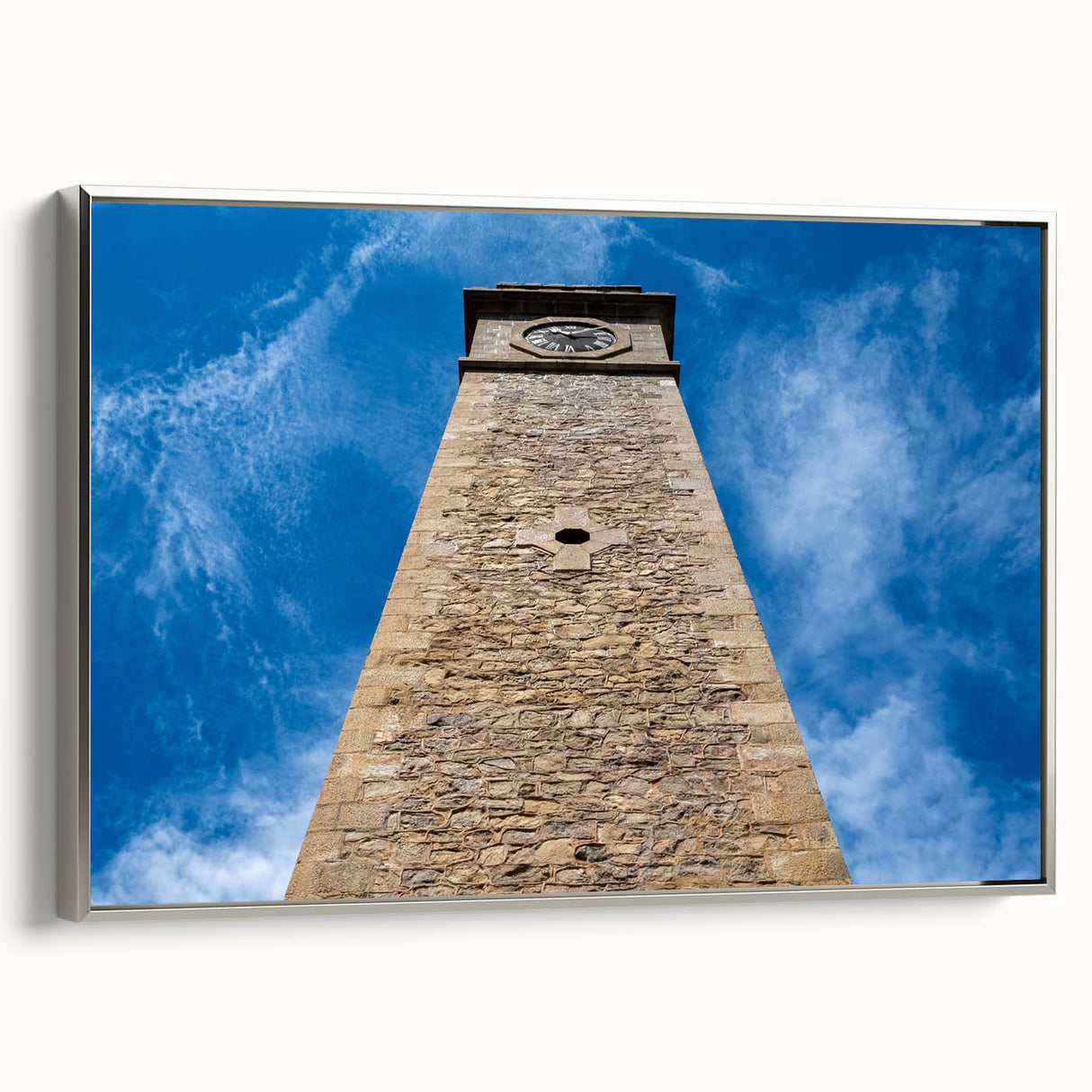 Landscape art painting of a serene Sri Lankan scenery on a framed canvas, featuring a palette of vibrant greens and blues.