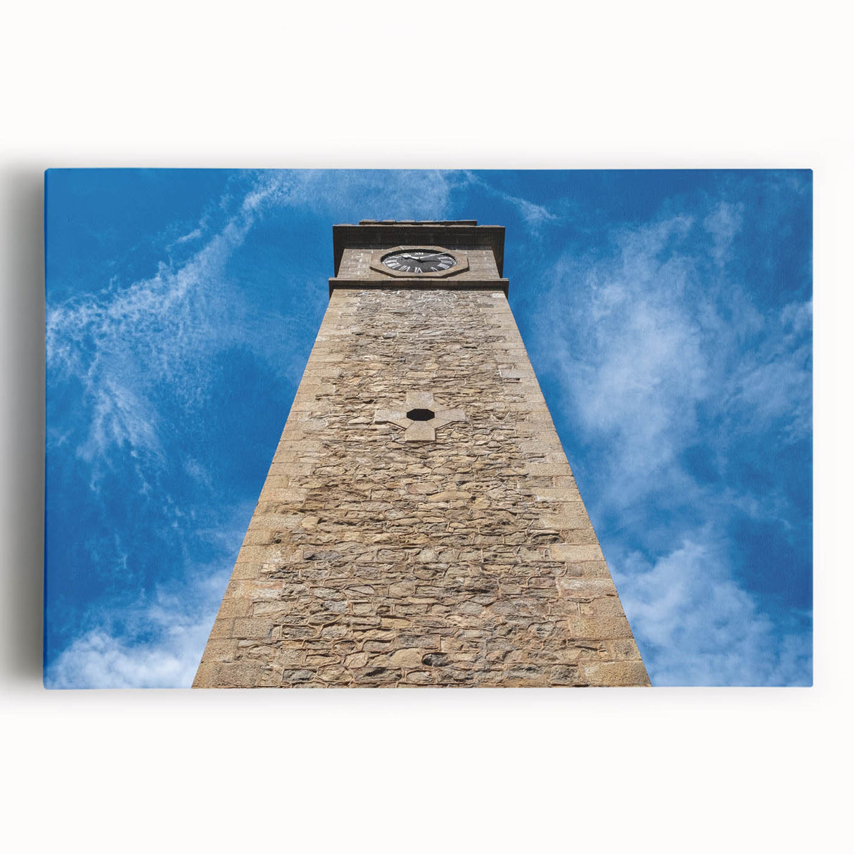 Black and white photograph of a serene Sri Lankan landscape on stretched canvas, suitable for kitchen wall art.