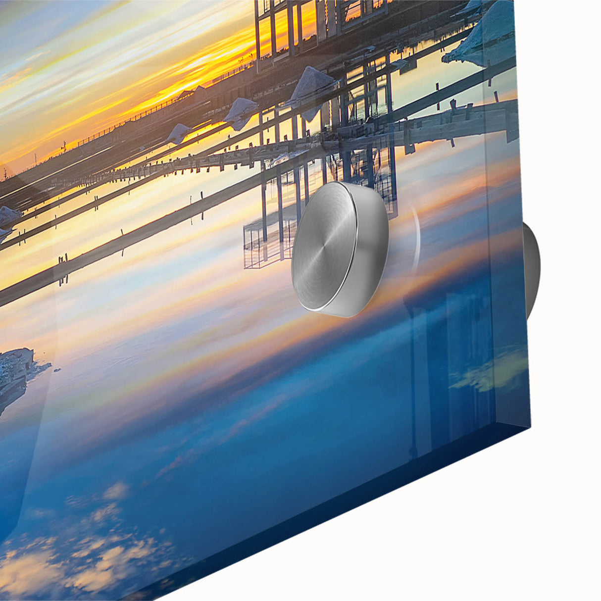 Large abstract wall art of a Taiwan scenery in muted earth tones on acrylic glass, suitable for dining room ambiance.