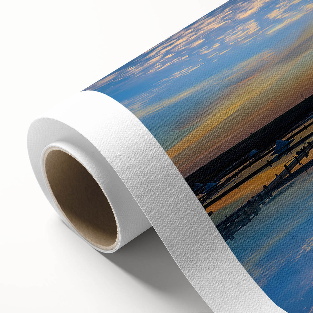 Art deco poster of Taiwan scenery in pastel shades on rolled canvas, ideal for nursery wall art.