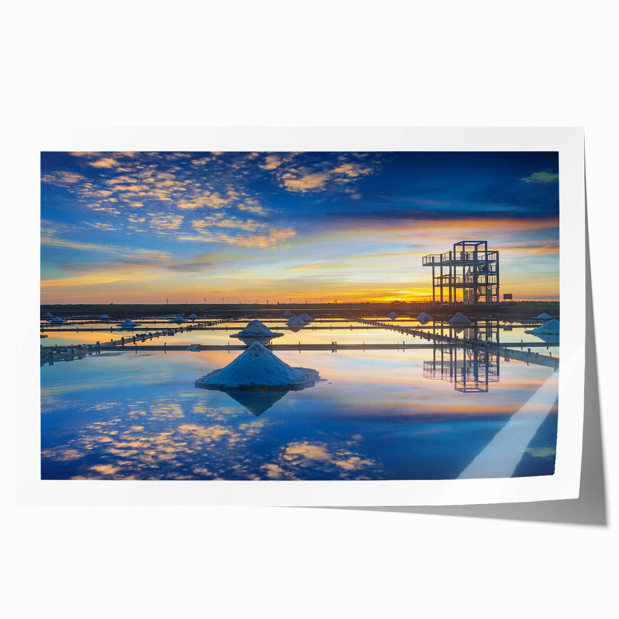 Extra large rolled print of a Taiwan landscape with vibrant green and blue hues.