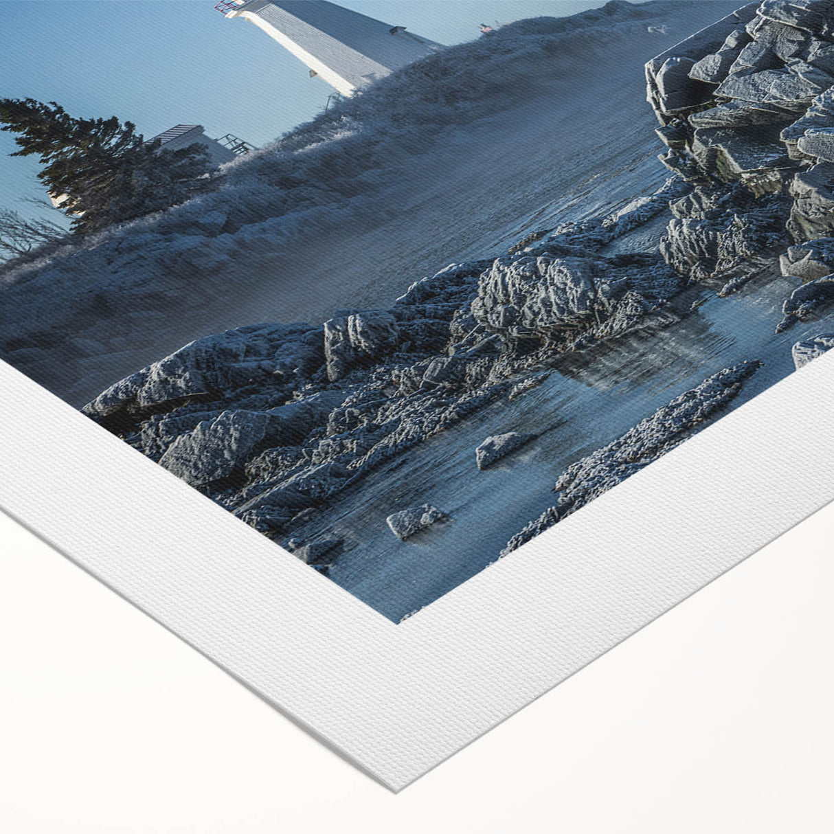 Art deco poster depicting New Brunswick scenery in muted earth tones on rolled canvas, suitable for dining room walls.