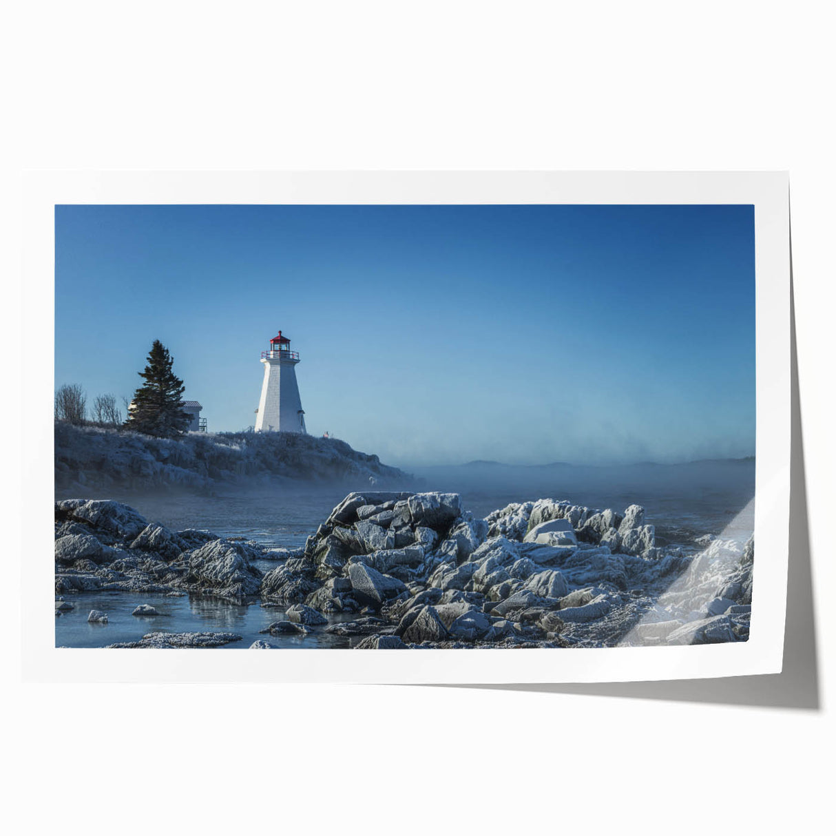 Extra large rolled print of New Brunswick scenery, featuring muted earth tones, perfect for dining room wall art.