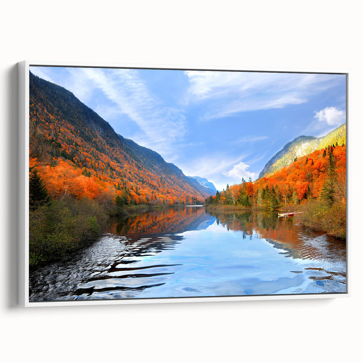 Vintage poster art of Quebec scenery on framed canvas, featuring colorful art on a black background.