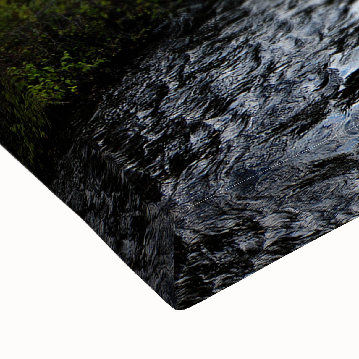 Black and white landscape art painting of Quebec scenery on large stretched canvas, suitable for bedroom wall decor.