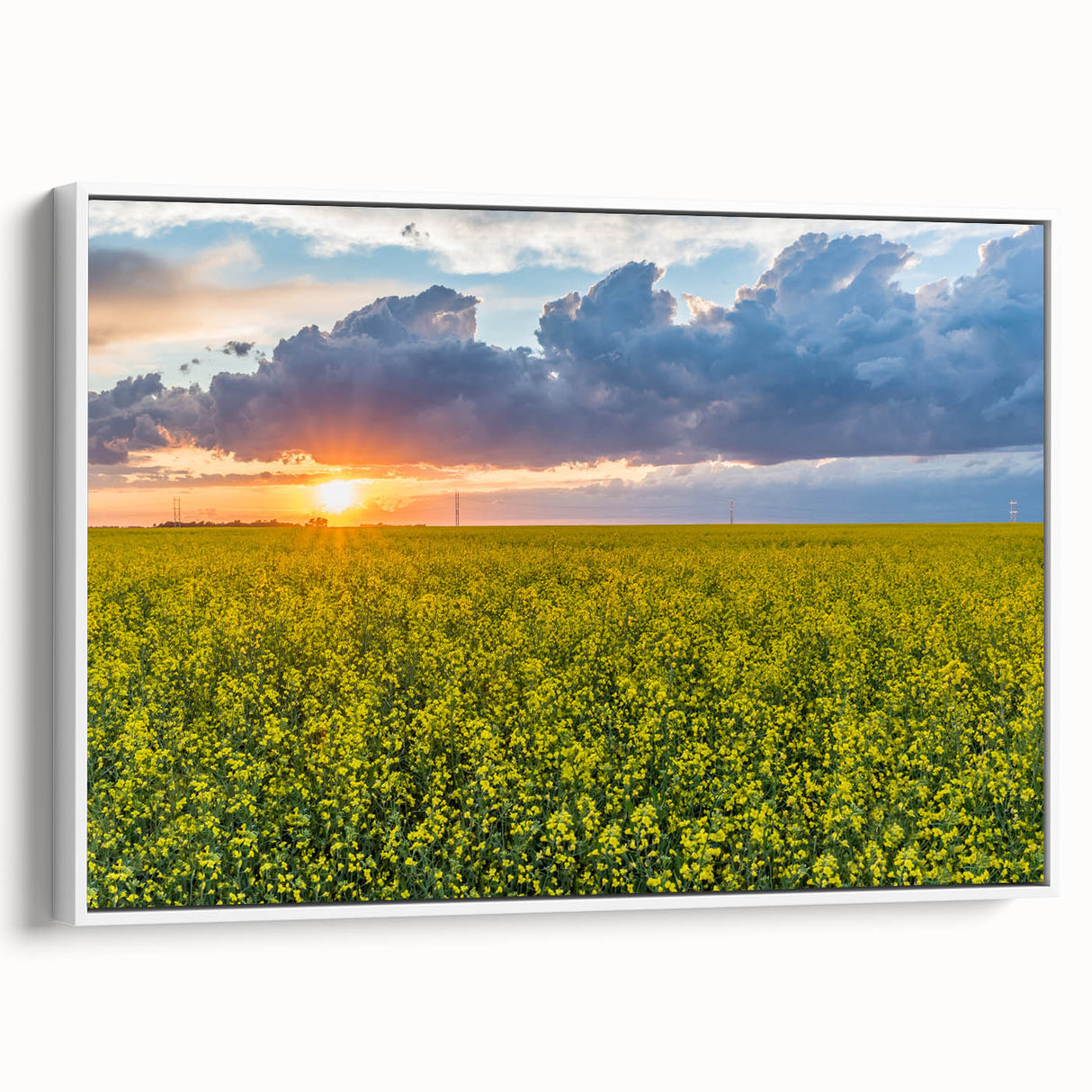Vintage poster art featuring a scenic Saskatchewan landscape on a framed canvas, ideal for living room decor.