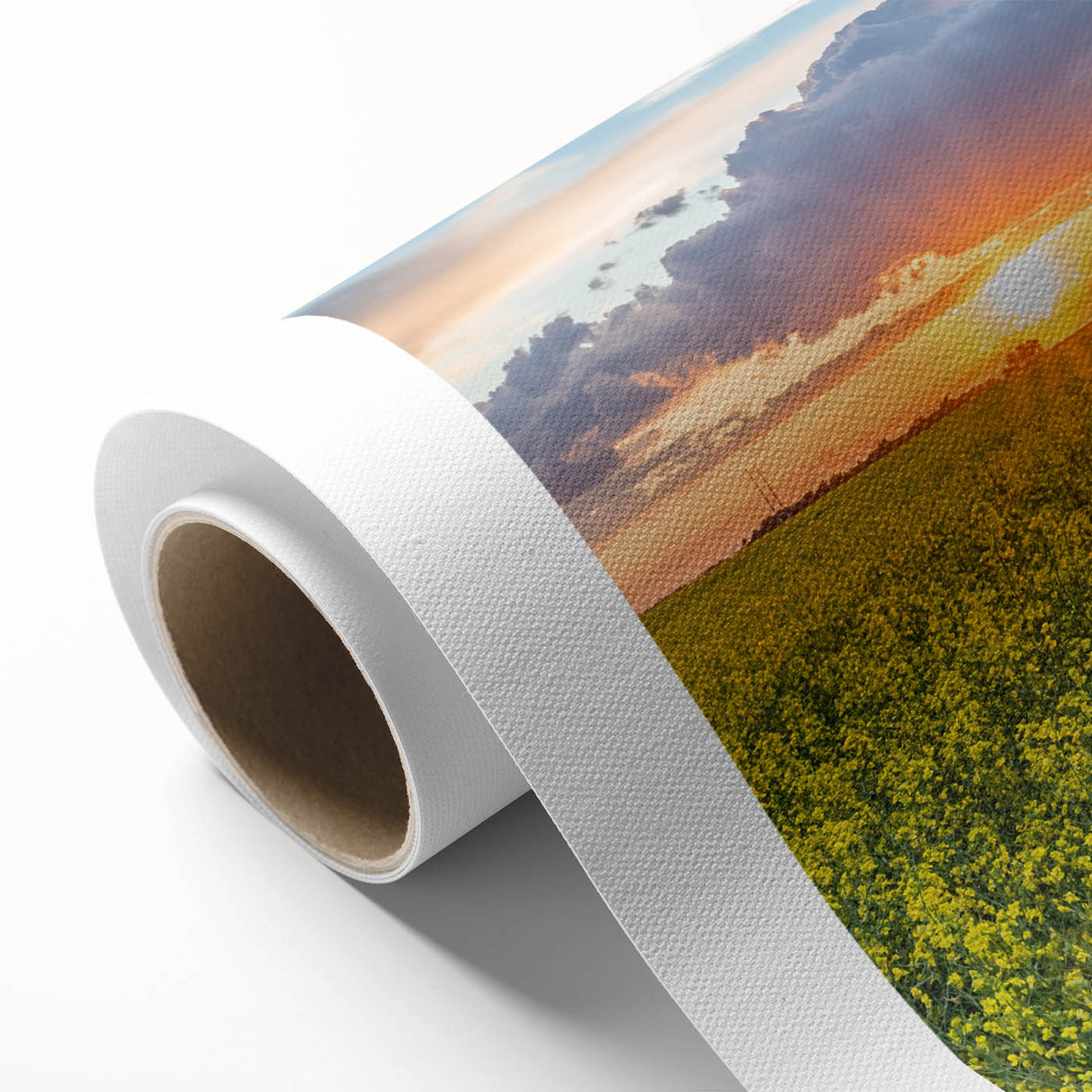 Art deco poster of Saskatchewan scenery in muted earth tones on rolled canvas, ideal for nursery wall art.