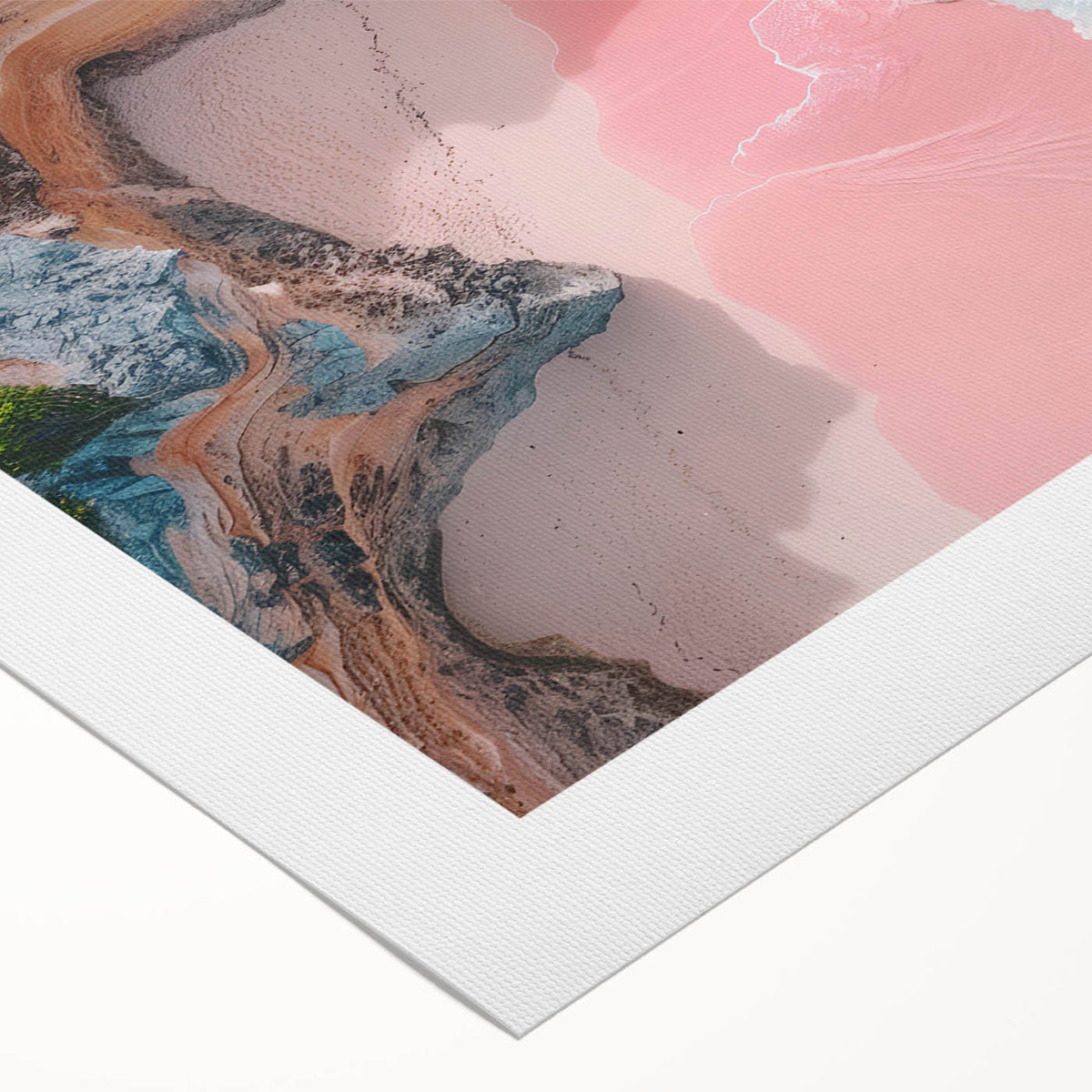 Art deco poster featuring a serene Bermuda coastline scene on rolled canvas, suitable for dining room or bathroom wall art.