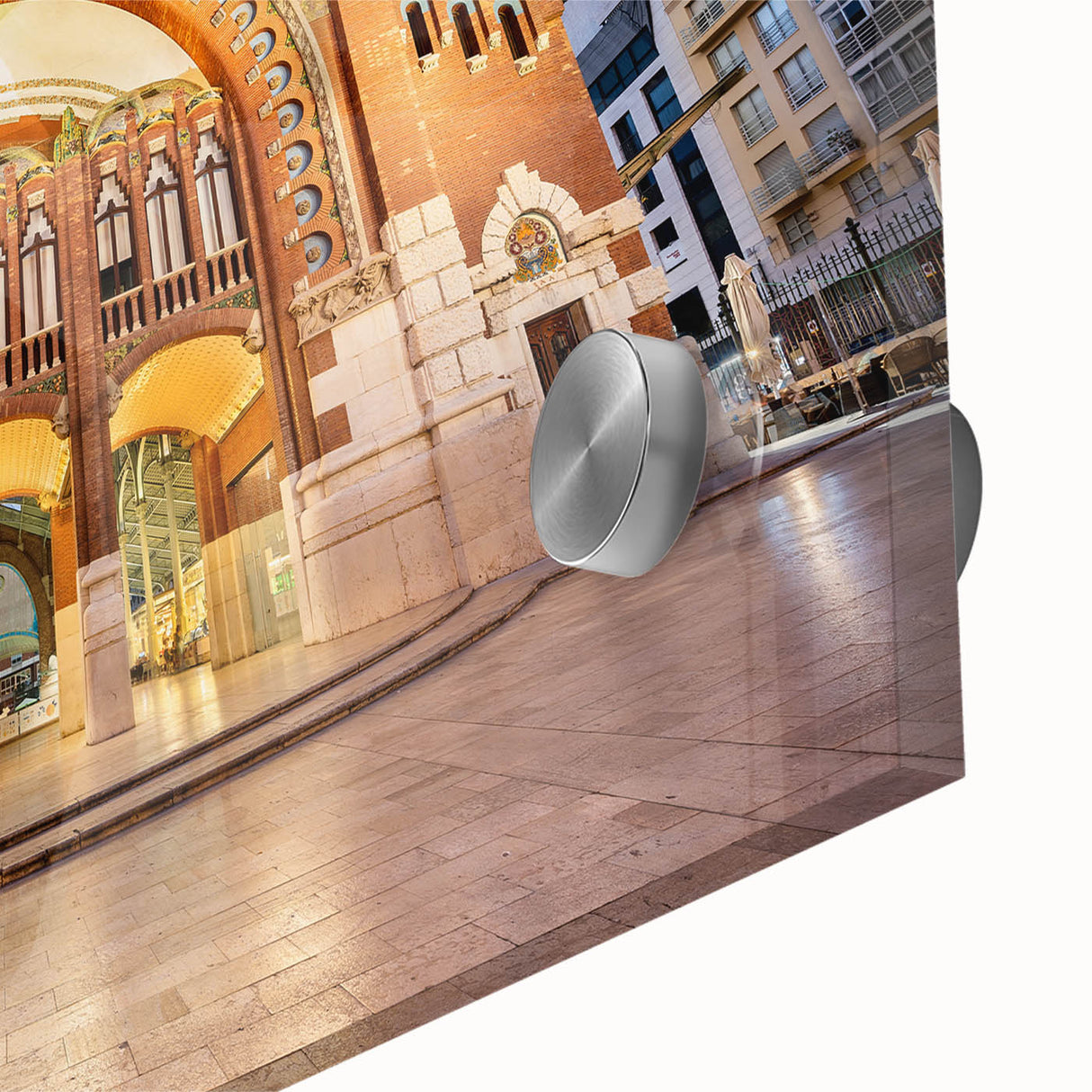 Large abstract wall art featuring a mid-century modernist depiction of Valencia.