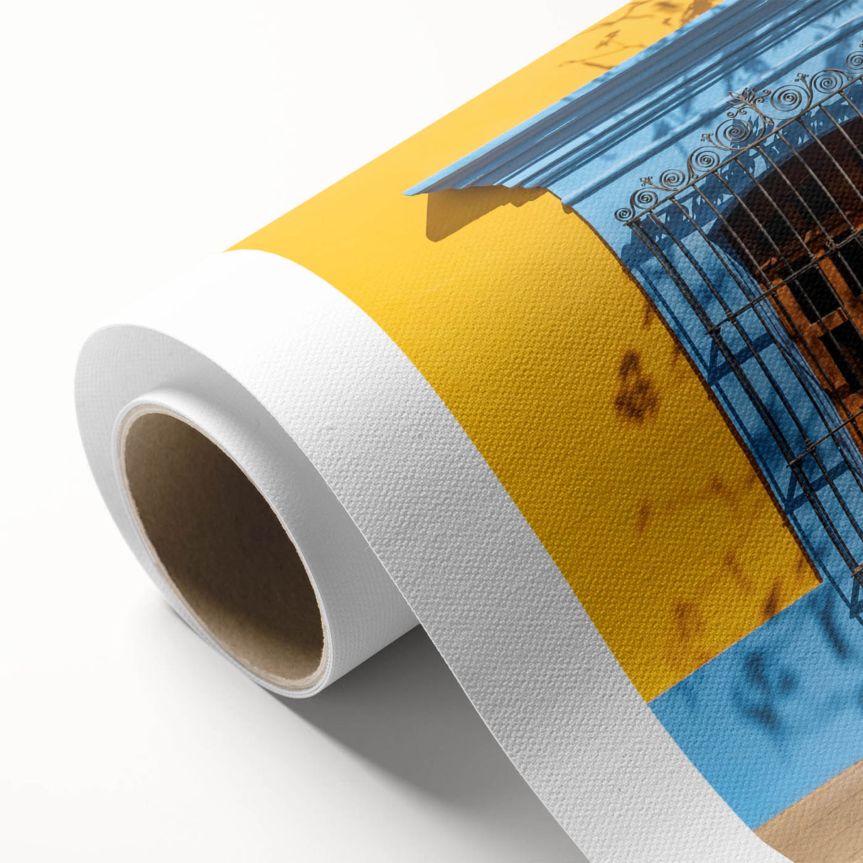 Art Deco poster of Oaxaca scenery on rolled canvas, featuring vibrant colors, ideal for nursery wall art or dining room.