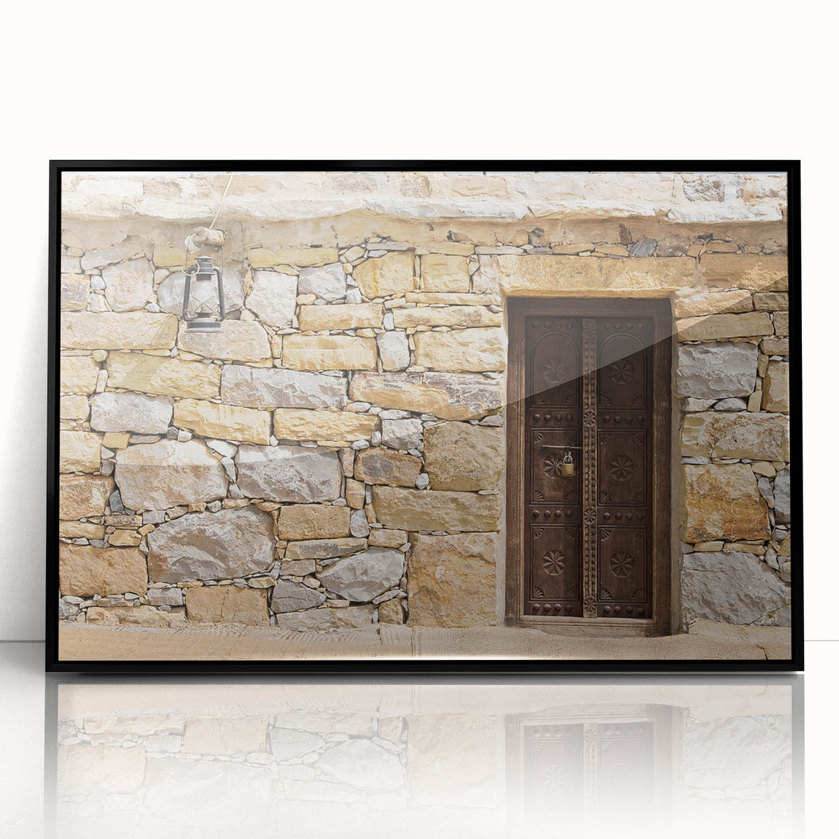 Large abstract wall art depicting the Dubai skyline in muted gray tones on a framed acrylic.