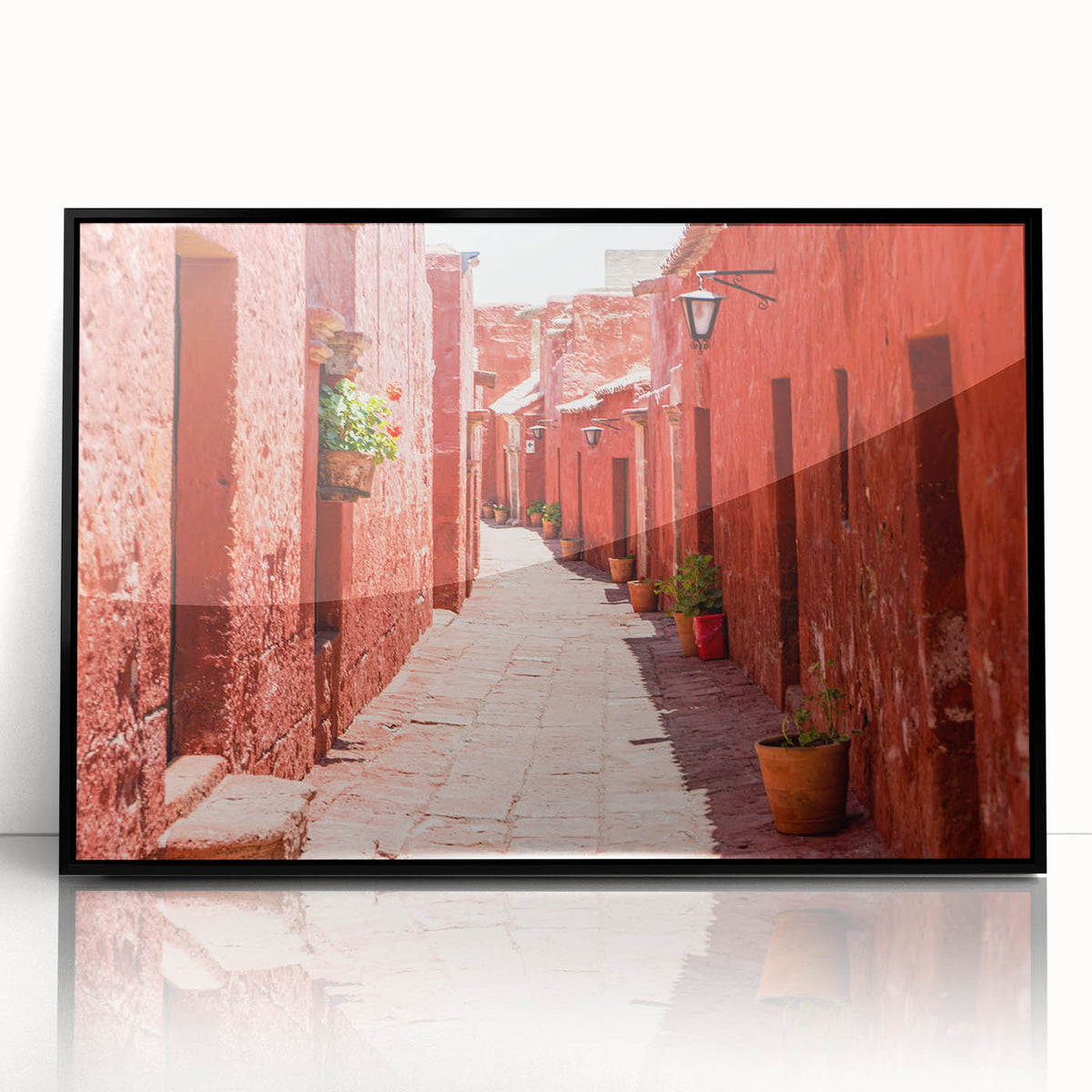Large abstract wall art depicting the Catalina Island coastline in muted earth tones on a framed acrylic panel.