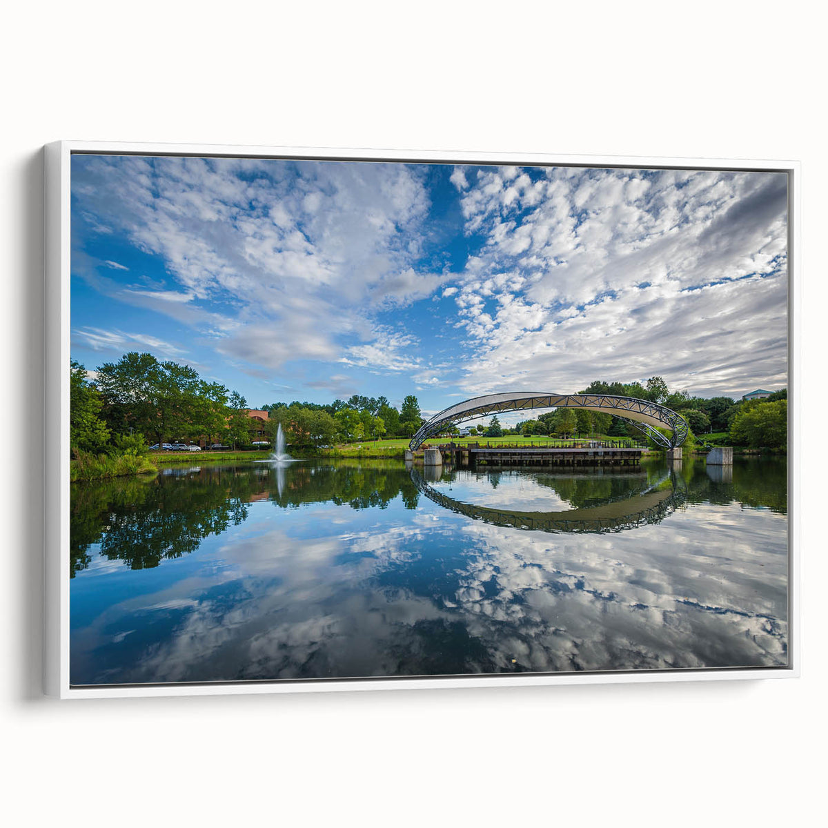 Vintage poster art of Charlotte skyline in vibrant colors on a large framed canvas, suitable for living room decor.