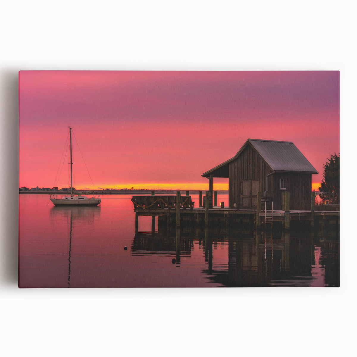 Black and white stretched canvas of the Outer Banks in North Carolina, suited for kitchen wall art.
