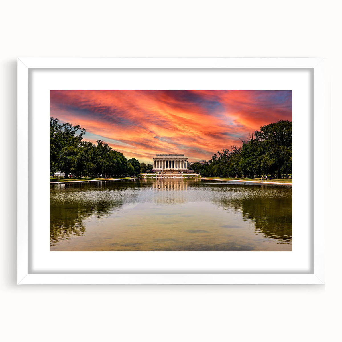 Abstract art print of Washington D.C. with muted tones on a framed canvas, ideal for dining room decor.