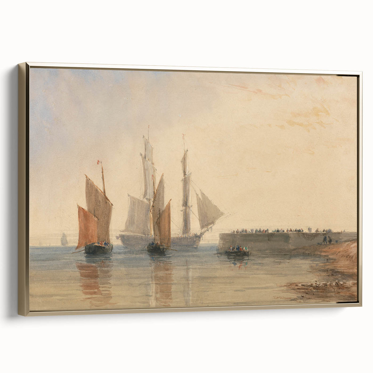 Romanticism Art - Entrance to Calais Harbour by David Cox Print