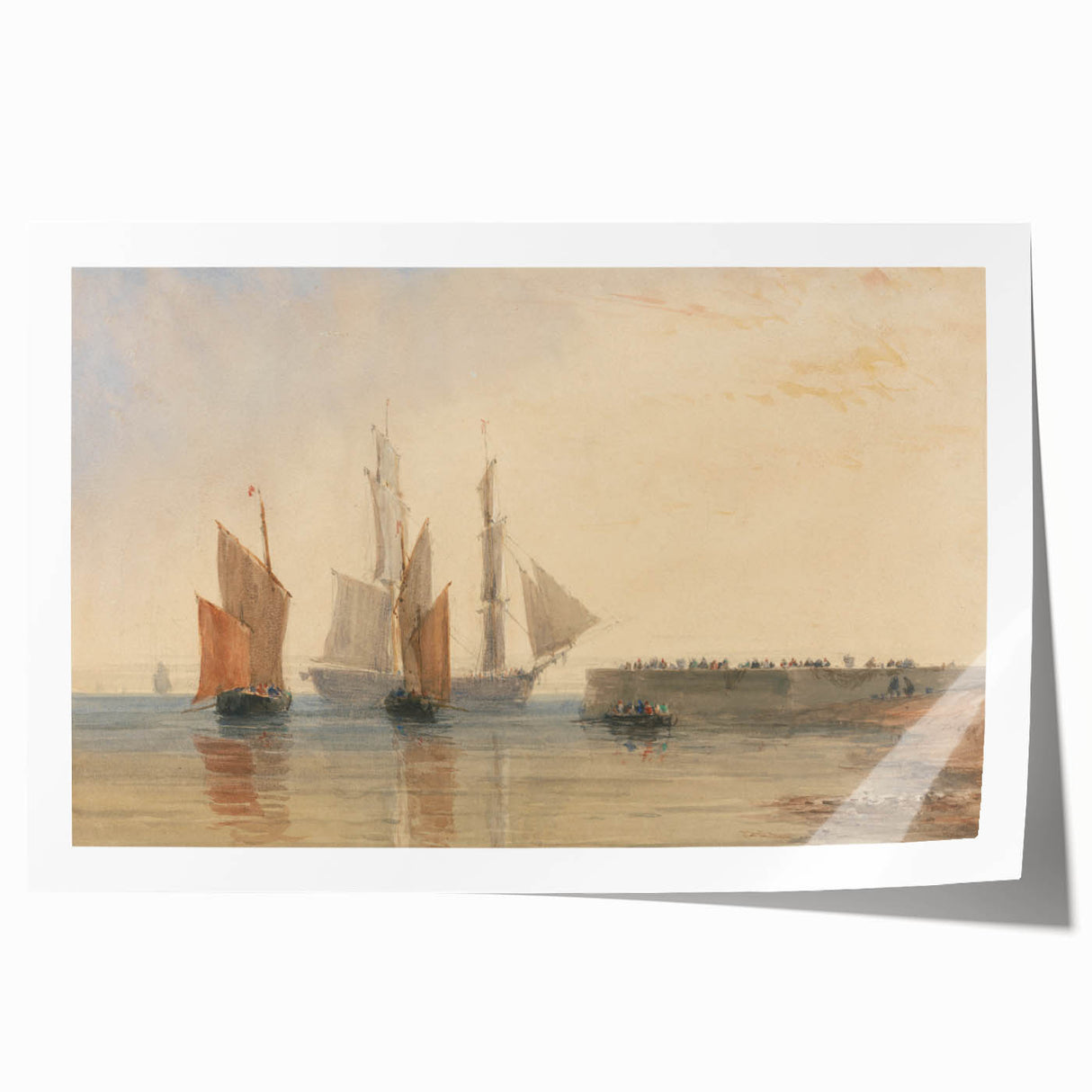 Romanticism Art - Entrance to Calais Harbour by David Cox Print