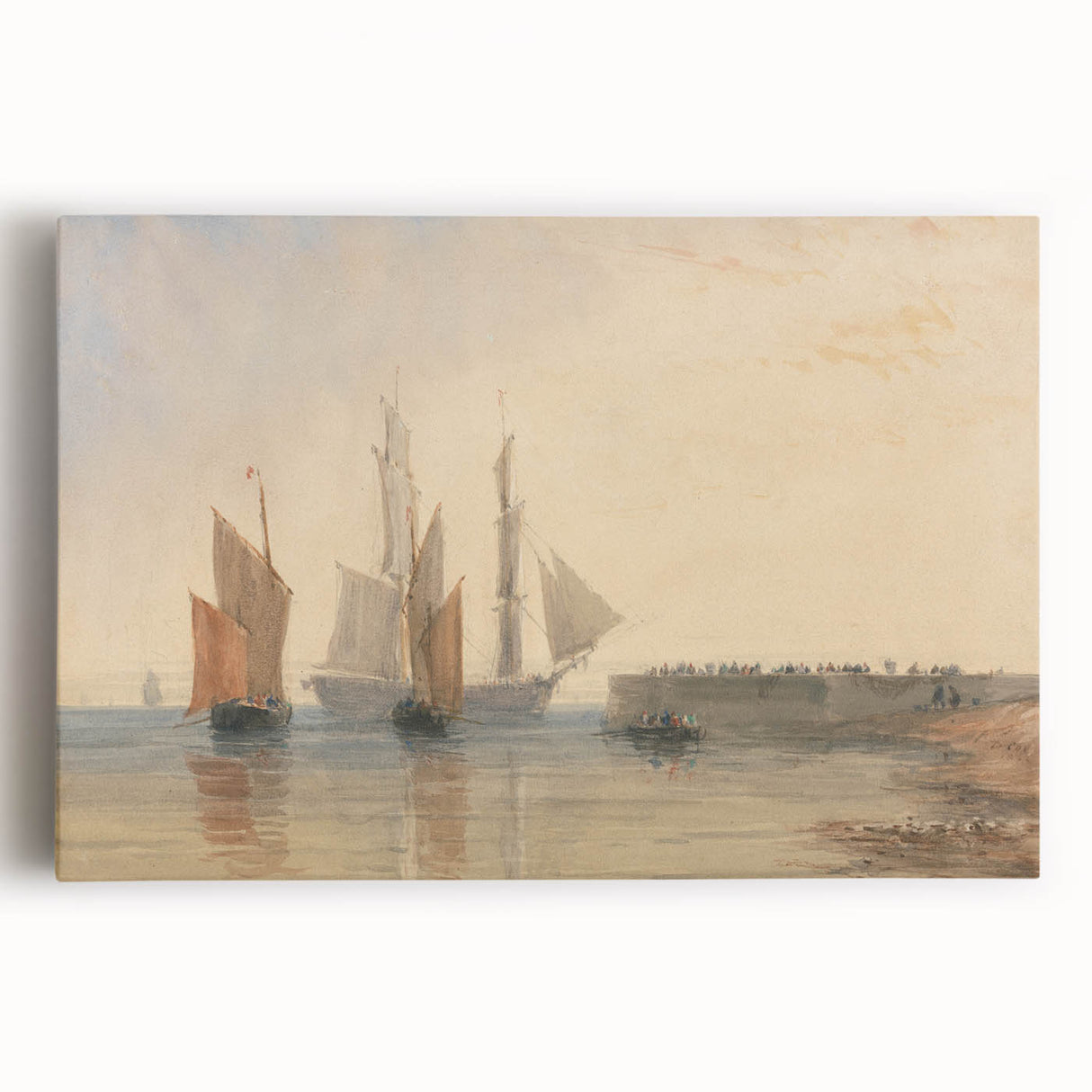 Romanticism Art - Entrance to Calais Harbour by David Cox Print