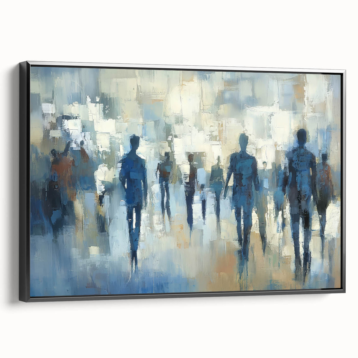 Abstract figurative framed canvas artwork showcasing a modern design with bold black tones, perfect for contemporary home decor. Ideal for enhancing artistic ambiance.