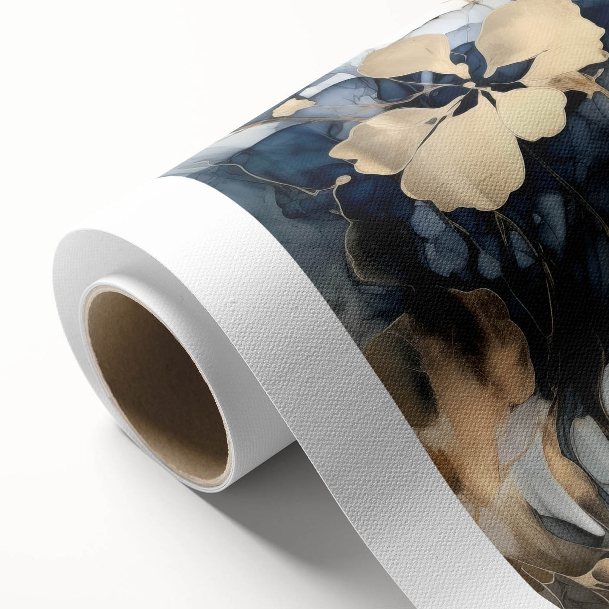 Abstract floral wall art on rolled canvas, showcasing vibrant colors and intricate patterns, perfect for modern home decor. Ideal for adding elegance to living spaces.