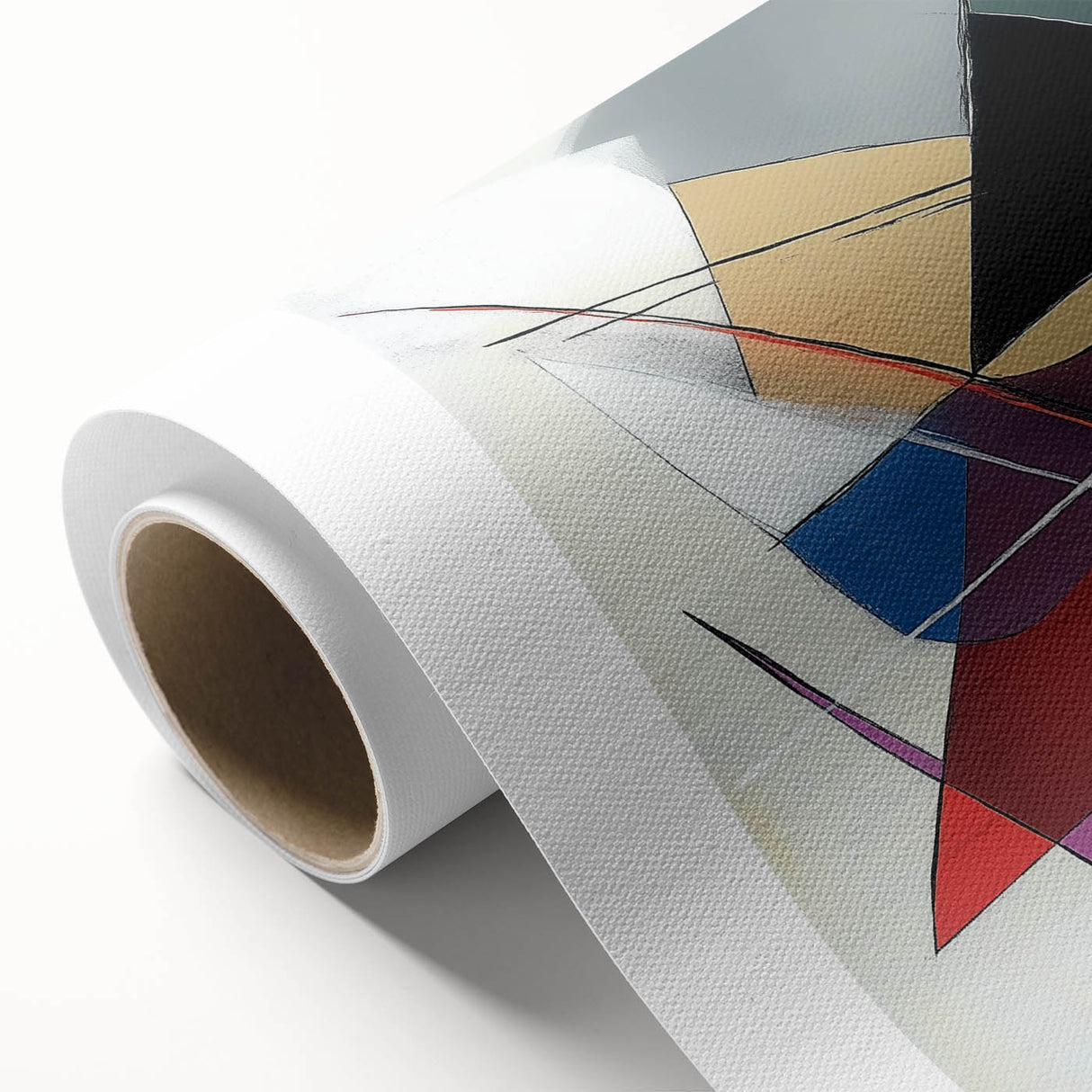 Geometric Abstract Wall Decor – Sharp Angles in Red & Charcoal