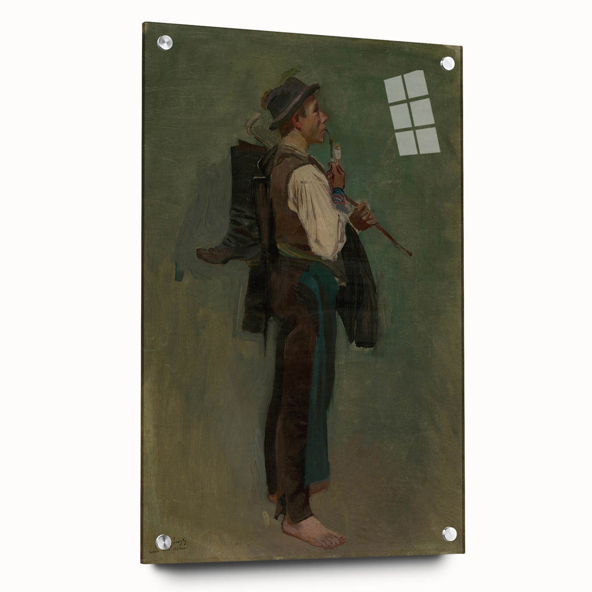 Romanticism Art - Young Man with Pipe by Ladislav Mednyánszky Print
