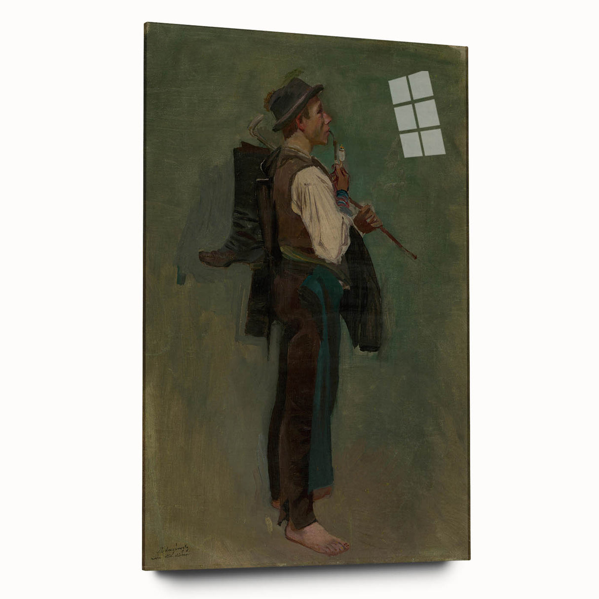 Romanticism Art - Young Man with Pipe by Ladislav Mednyánszky Print