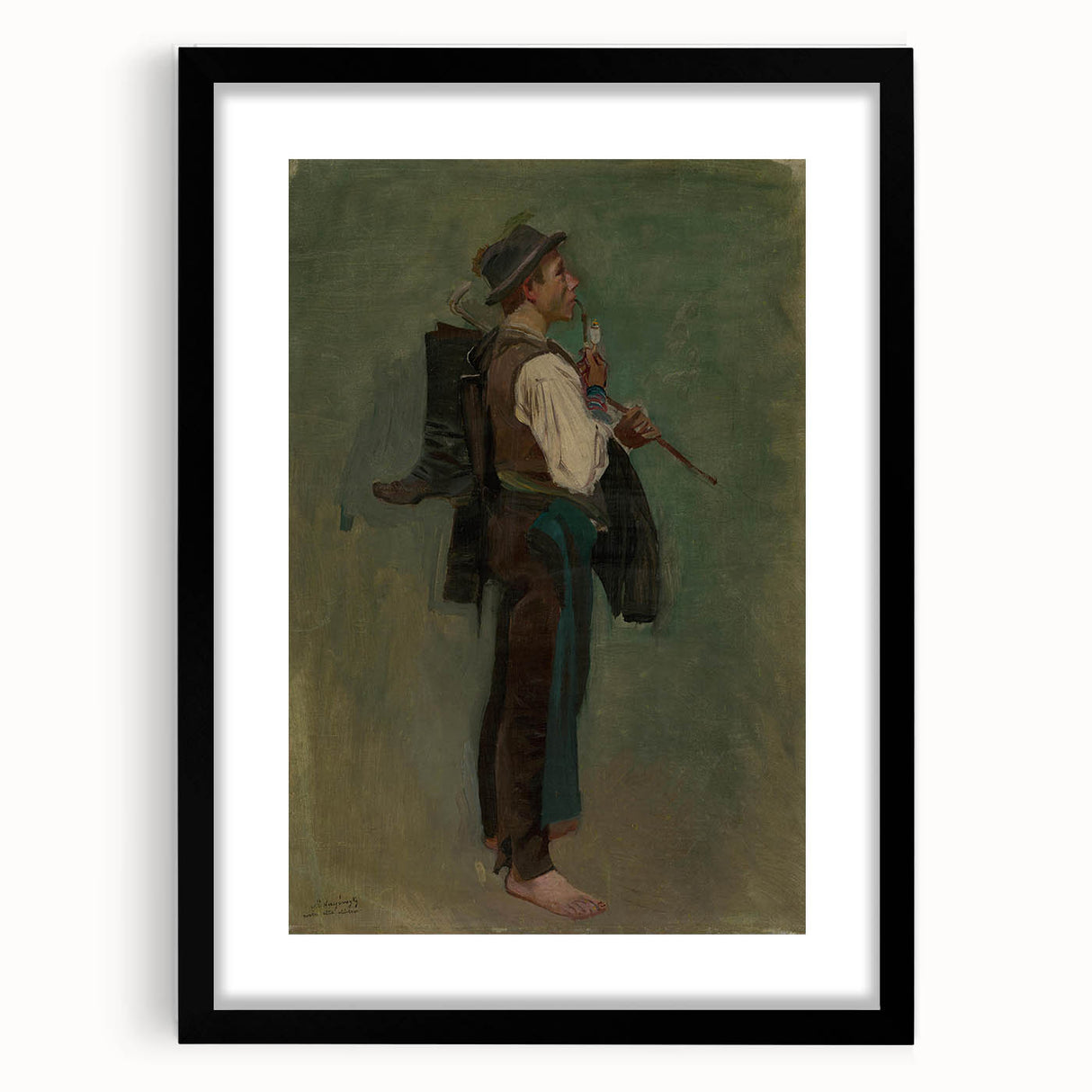 Romanticism Art - Young Man with Pipe by Ladislav Mednyánszky Print
