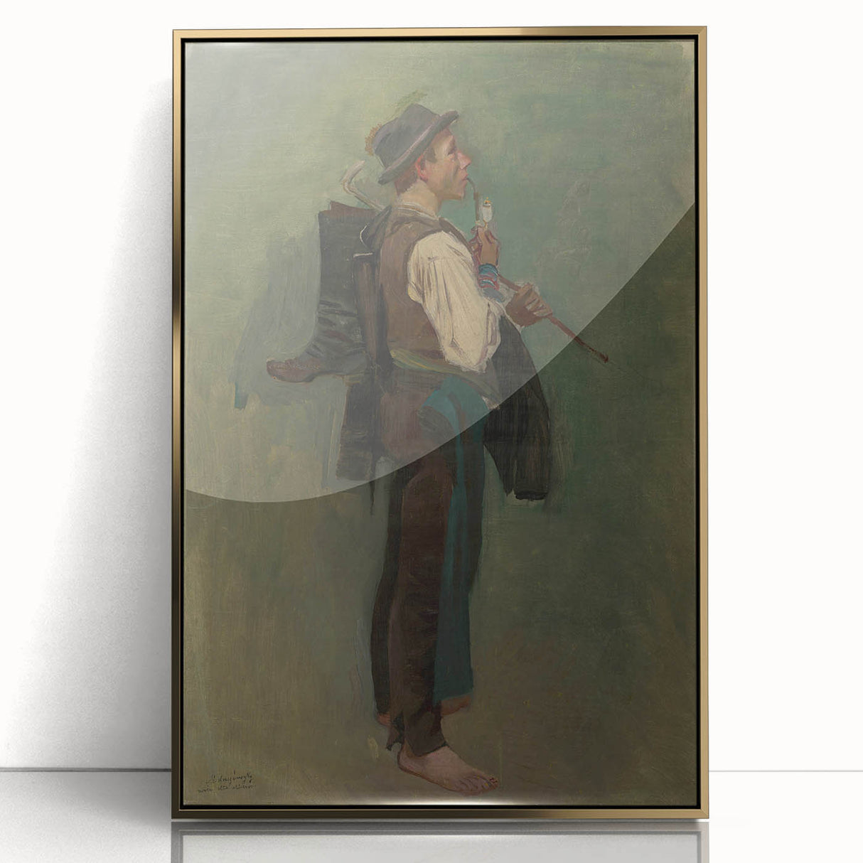 Romanticism Art - Young Man with Pipe by Ladislav Mednyánszky Print