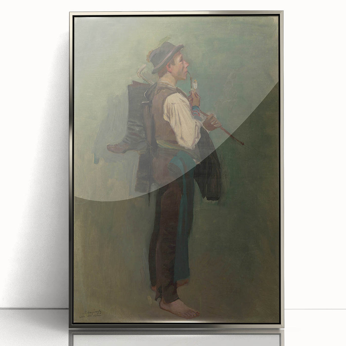 Romanticism Art - Young Man with Pipe by Ladislav Mednyánszky Print