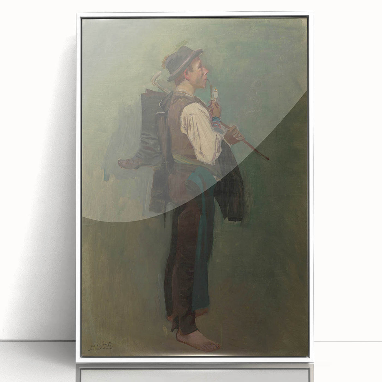 Romanticism Art - Young Man with Pipe by Ladislav Mednyánszky Print