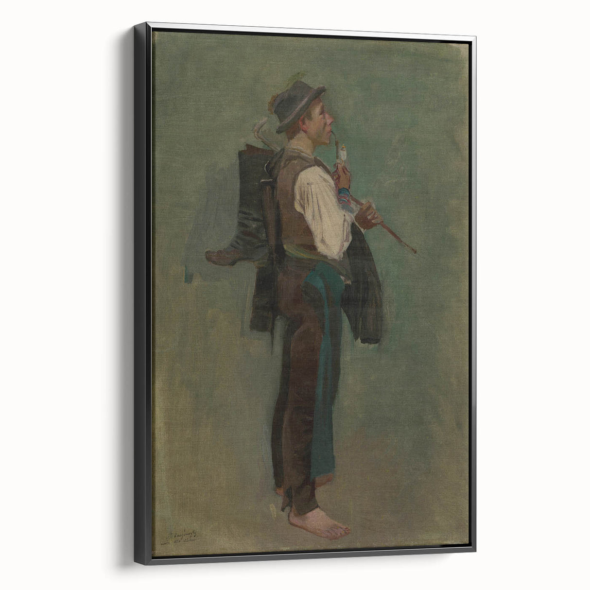 Romanticism Art - Young Man with Pipe by Ladislav Mednyánszky Print