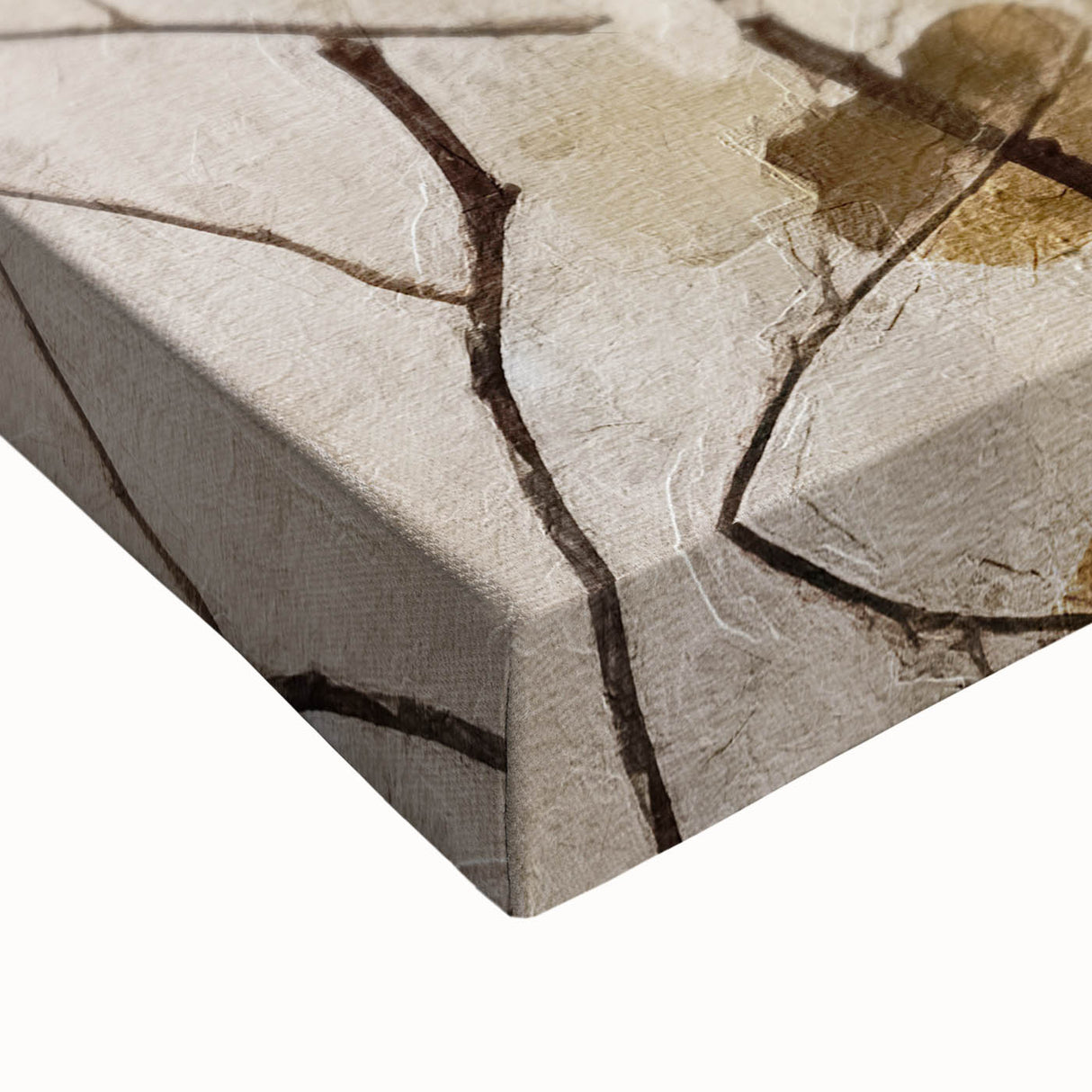 Close-up of vibrant abstract floral wall art on stretched canvas, showcasing intricate details and rich colors, perfect for home decor enhancement.