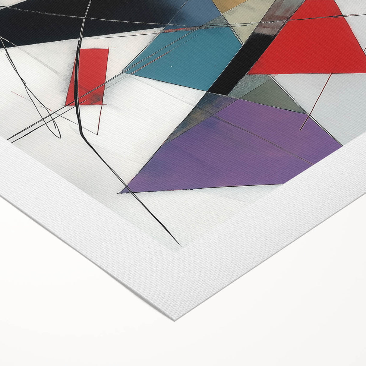 Contemporary Abstract Canvas – Angular Energy in Red & Teal